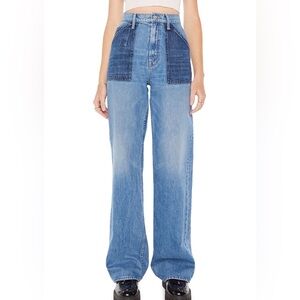 MOTHER The Patch Maven High Waist Wide Leg Jeans Love Triangle 30